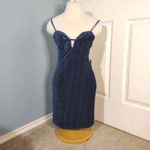 Velvet bodycon Dress blue
